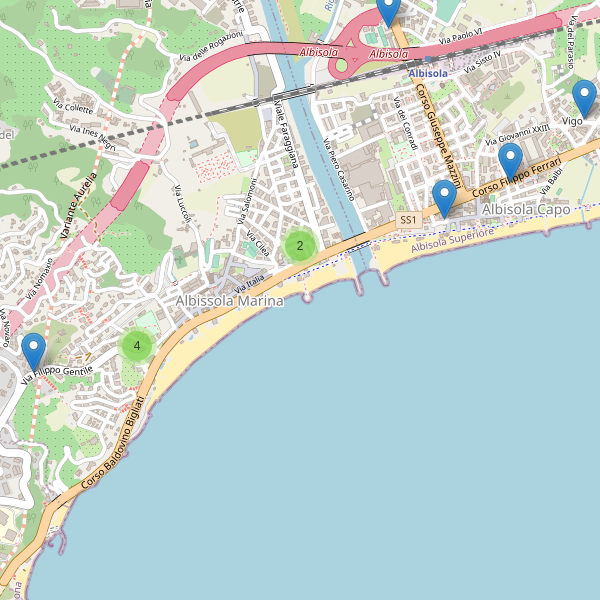 Thumbnail mappa hotel di Albissola Marina