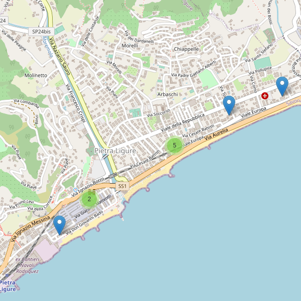 Thumbnail mappa hotel di Pietra Ligure