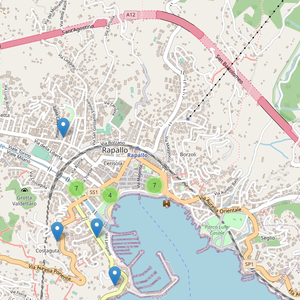 Thumbnail mappa hotel di Rapallo