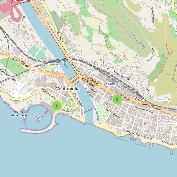 Thumbnail mappa hotel di Ventimiglia