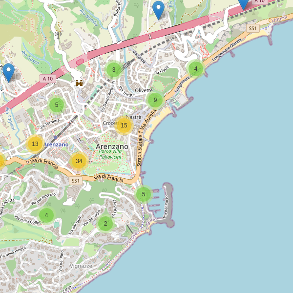 Thumbnail mappa parcheggi di Arenzano
