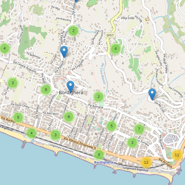 Thumbnail mappa parcheggi di Bordighera