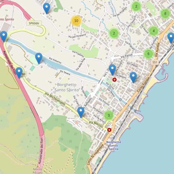 Thumbnail mappa parcheggi di Borghetto Santo Spirito