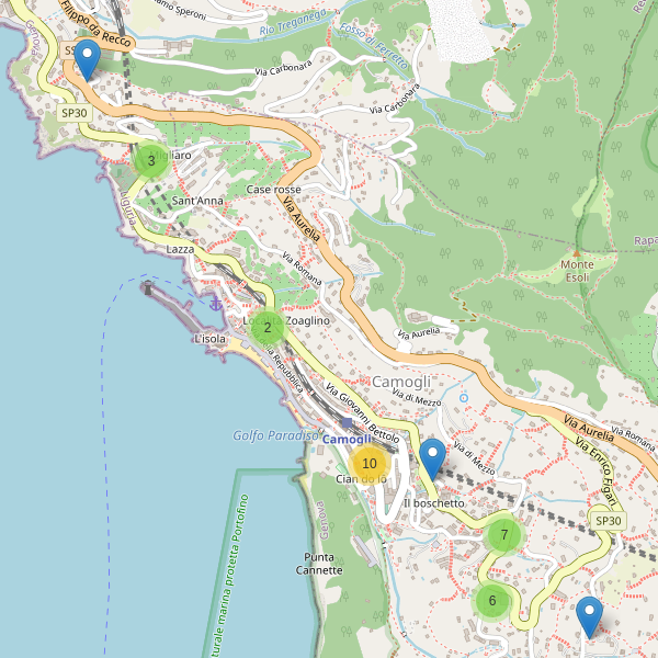Thumbnail mappa parcheggi di Camogli