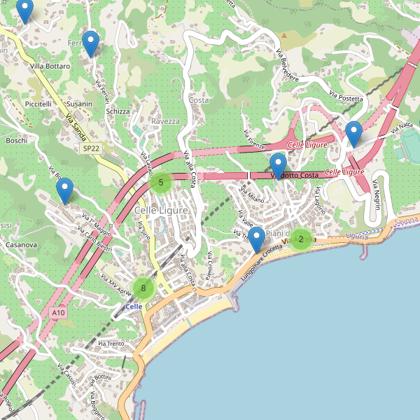 Thumbnail mappa parcheggi di Celle Ligure