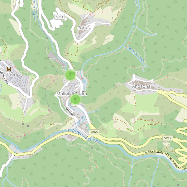 Thumbnail mappa parcheggi di Molini di Triora