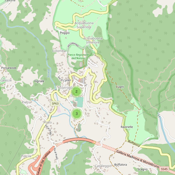 Thumbnail mappa parcheggi di Torriglia
