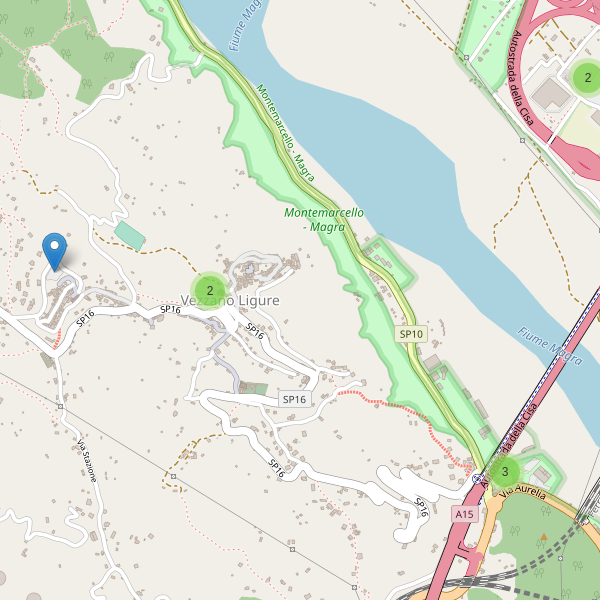 Thumbnail mappa parcheggi di Vezzano Ligure