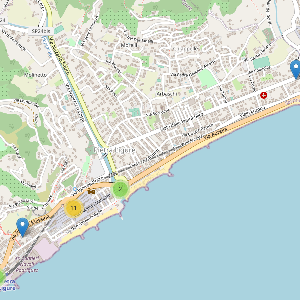 Thumbnail mappa ristoranti di Pietra Ligure