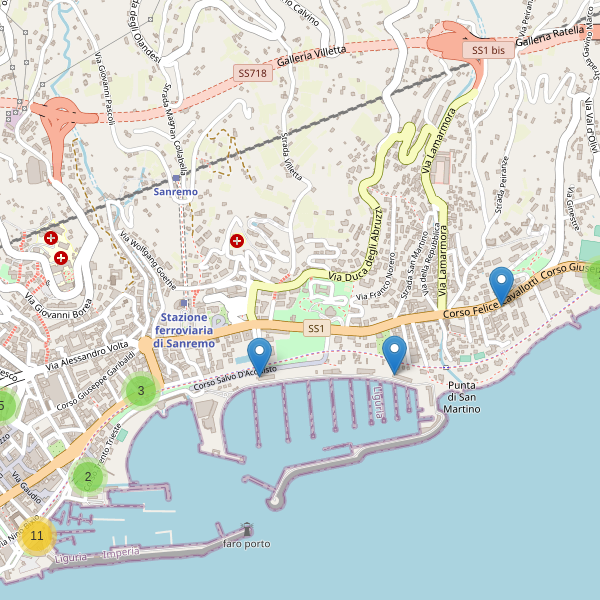 Thumbnail mappa ristoranti di Sanremo