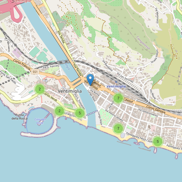 Thumbnail mappa ristoranti di Ventimiglia