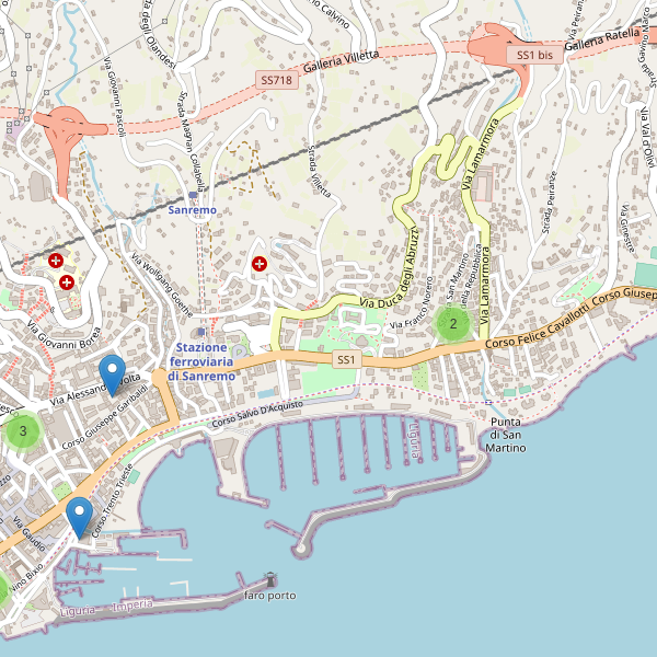 Thumbnail mappa supermercati di Sanremo