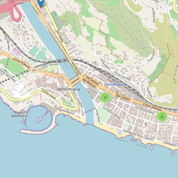 Thumbnail mappa supermercati di Ventimiglia