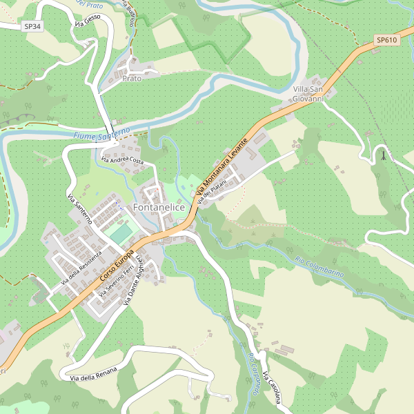 Thumbnail mappa stradale di Fontanelice