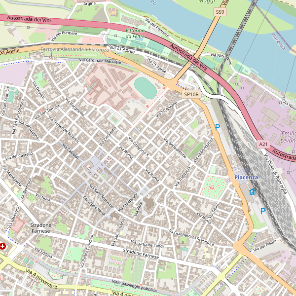 Thumbnail mappa ospedali di Piacenza