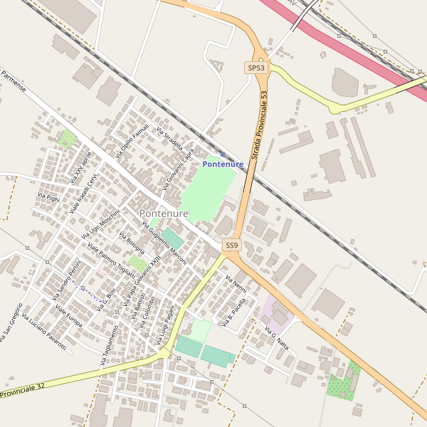 Thumbnail mappa stradale di Pontenure