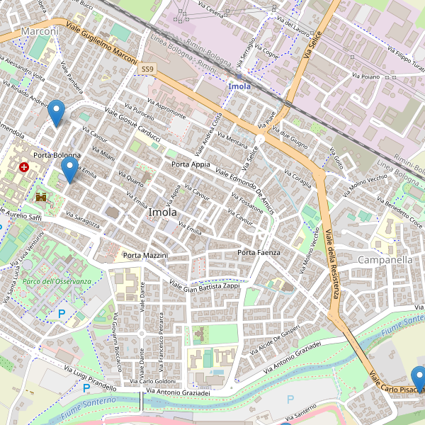 Thumbnail mappa hotel di Imola