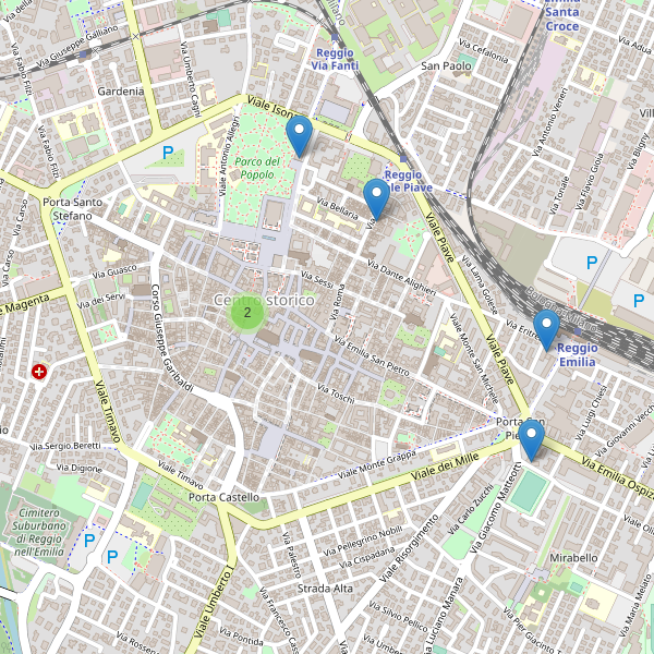Thumbnail mappa hotel di Reggio nell'Emilia