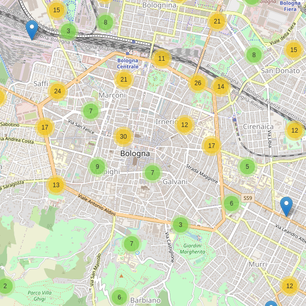 Thumbnail mappa parcheggi di Bologna