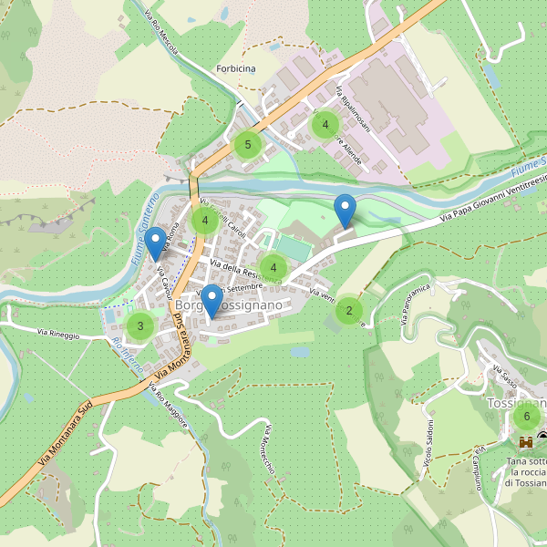 Thumbnail mappa parcheggi di Borgo Tossignano