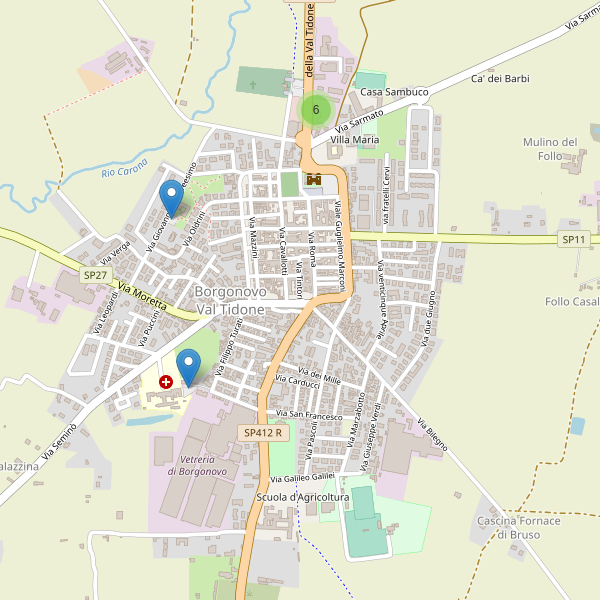 Thumbnail mappa parcheggi di Borgonovo Val Tidone