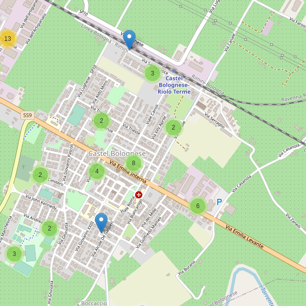 Thumbnail mappa parcheggi di Castel Bolognese
