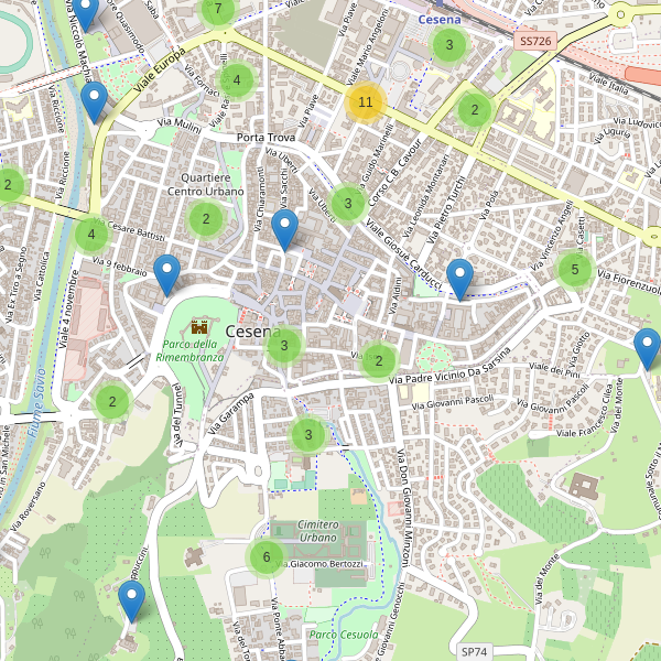 Thumbnail mappa parcheggi di Cesena