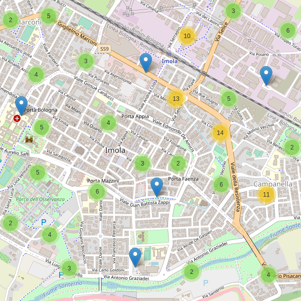 Thumbnail mappa parcheggi di Imola