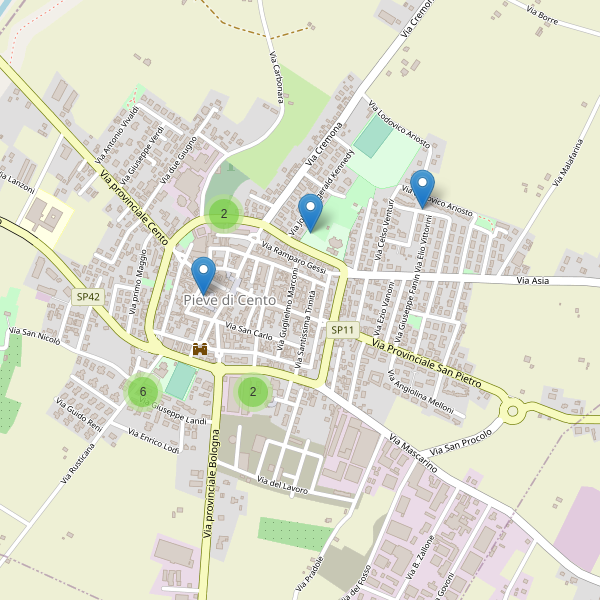 Thumbnail mappa parcheggi di Pieve di Cento