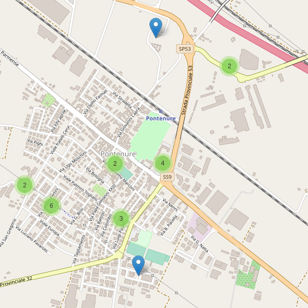 Thumbnail mappa parcheggi di Pontenure