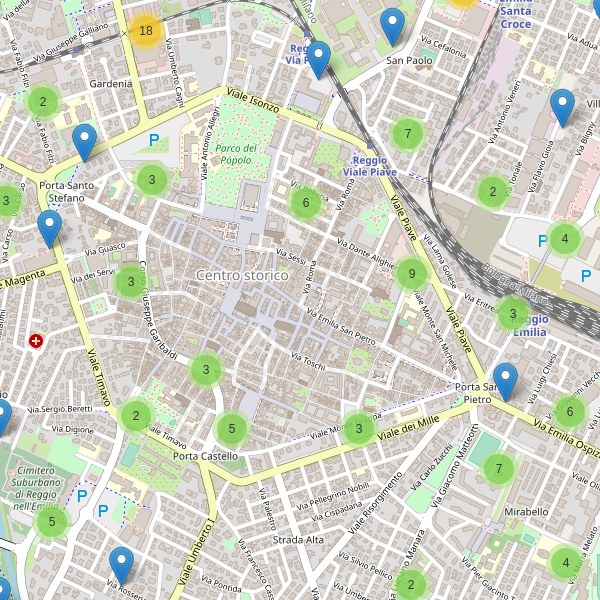 Thumbnail mappa parcheggi di Reggio nell'Emilia