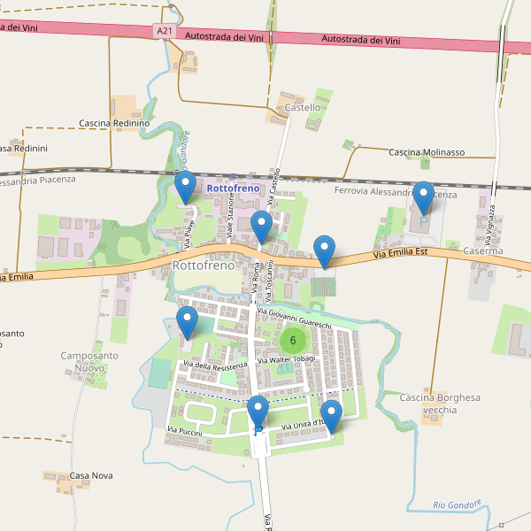 Thumbnail mappa parcheggi di Rottofreno