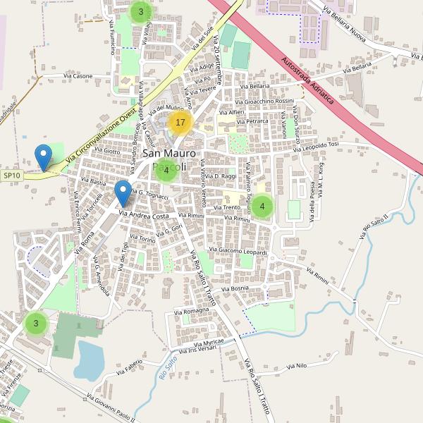 Thumbnail mappa parcheggi di San Mauro Pascoli