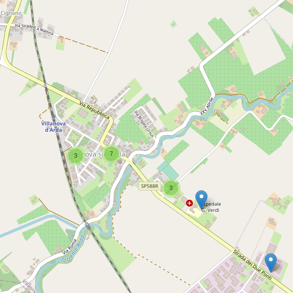 Thumbnail mappa parcheggi di Villanova sull'Arda