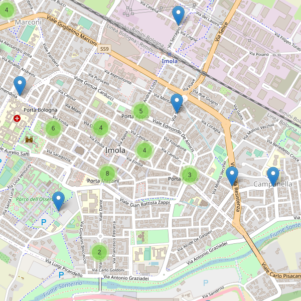 Thumbnail mappa ristoranti di Imola