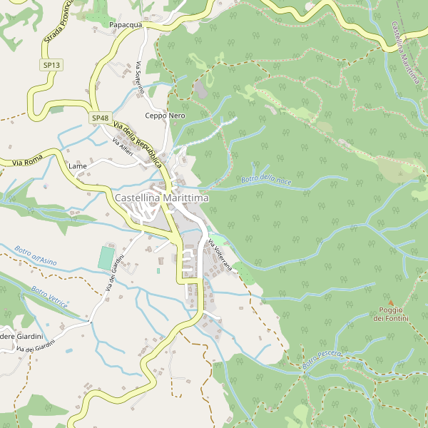 Thumbnail mappa stradale di Castellina Marittima