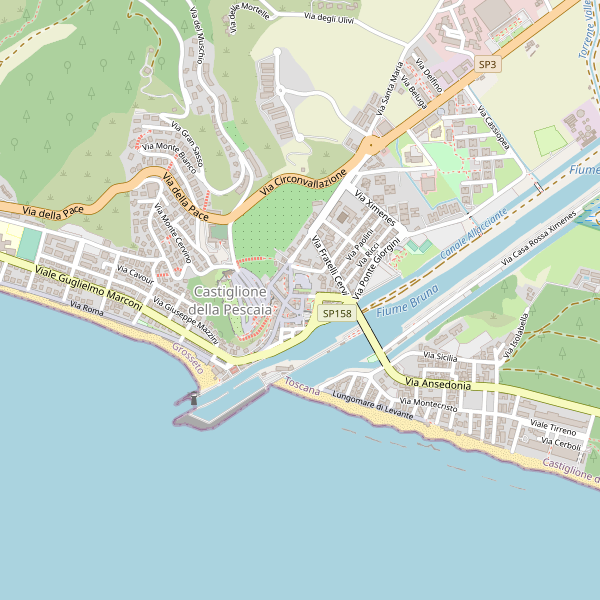 Thumbnail mappa stradale di Castiglione della Pescaia