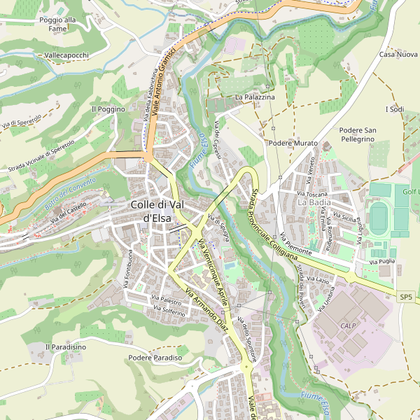 Thumbnail mappa stradale di Colle di Val d'Elsa