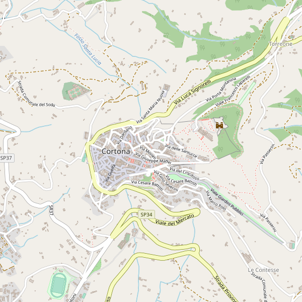 Thumbnail mappa ostelli di Cortona