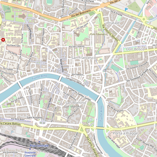 Thumbnail mappa ospedali di Pisa