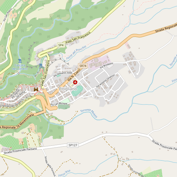 Thumbnail mappa stradale di Pitigliano