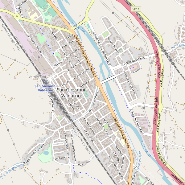 Thumbnail mappa stradale di San Giovanni Valdarno