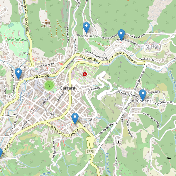 Thumbnail mappa chiese di Carrara