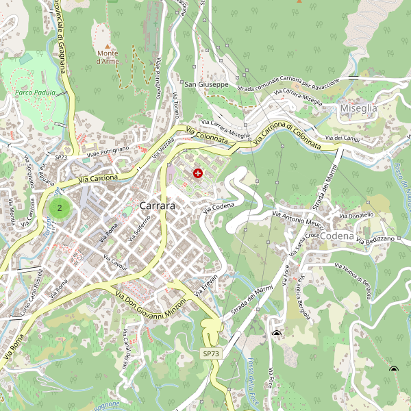 Thumbnail mappa hotel di Carrara