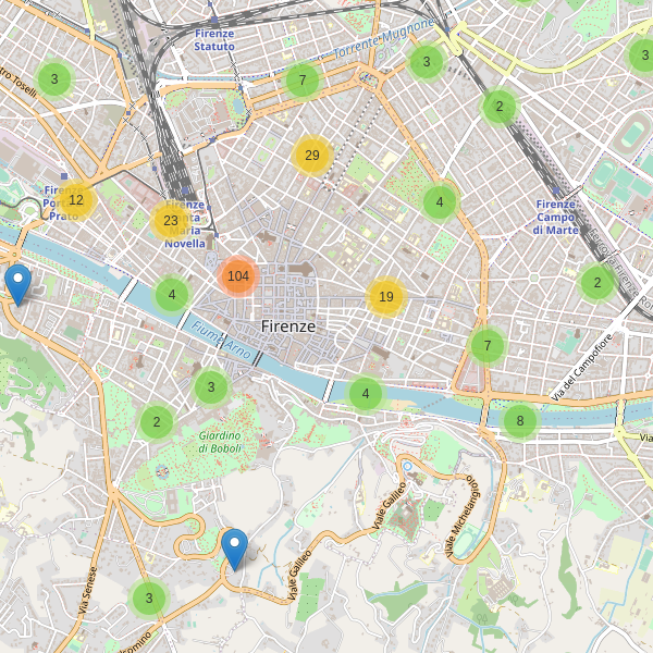 Thumbnail mappa hotel di Firenze