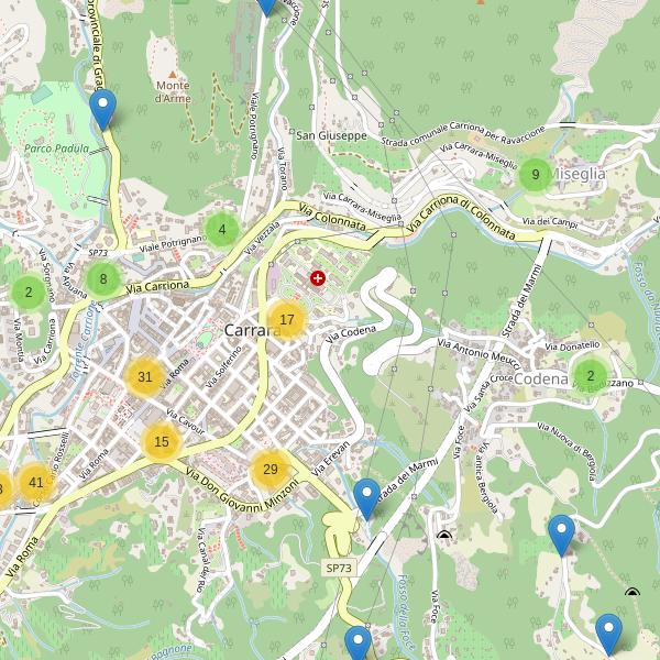 Thumbnail mappa parcheggi di Carrara