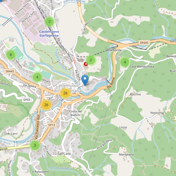 Thumbnail mappa parcheggi di Castelnuovo di Garfagnana