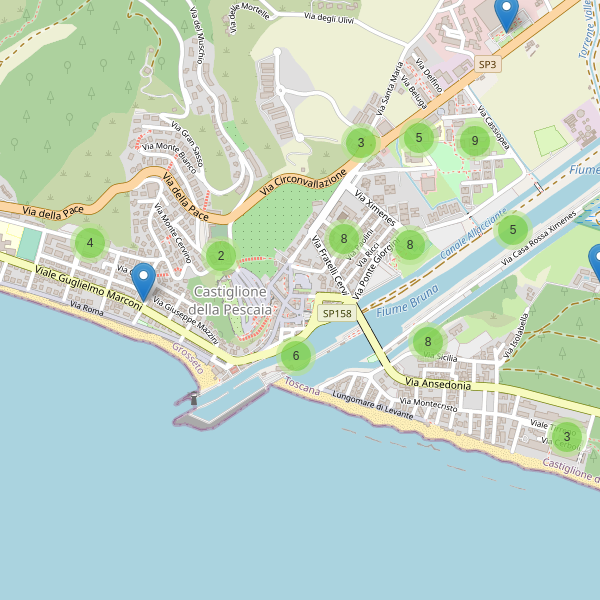 Thumbnail mappa parcheggi di Castiglione della Pescaia