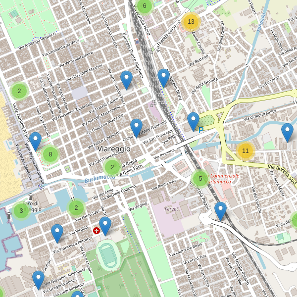 Thumbnail mappa parcheggi di Viareggio