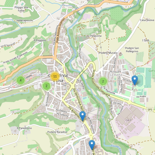 Thumbnail mappa ristoranti di Colle di Val d'Elsa